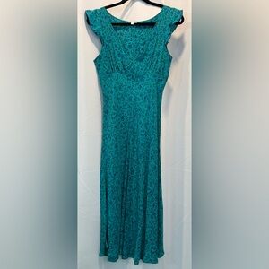 Chic Teal Floral Dress